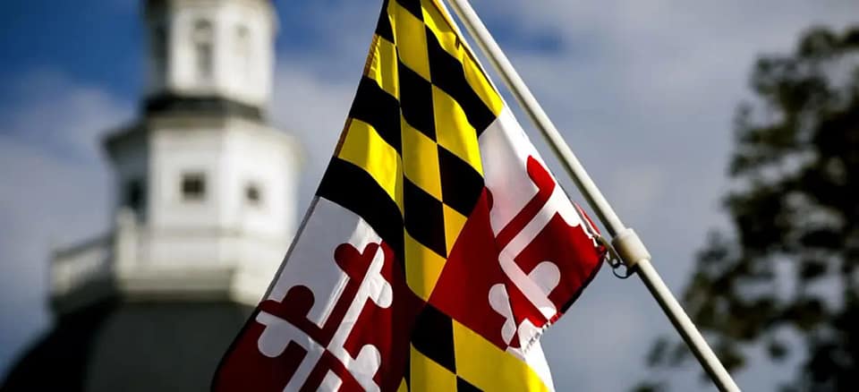 flag waving downtown Annapolis
